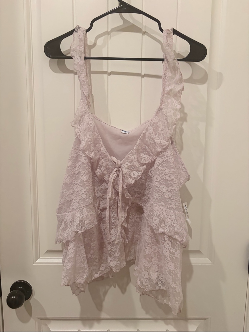 Old Navy Pale Pink Lace Ruffle Tie-Front Camisole